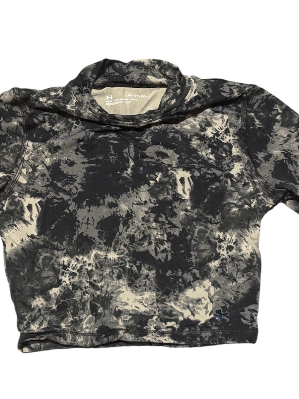 Under Armour Women’s Meridian Print Crop Short Sleeve Top Black/Green XS